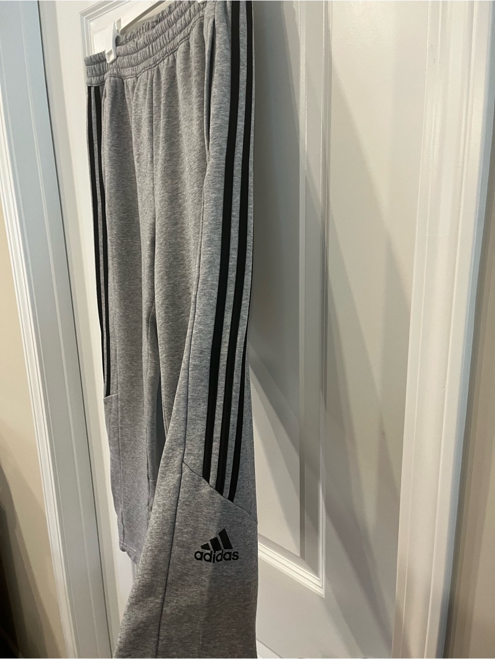 Adidas Grey Jogger Pants with Black Stripes and Adidas Logo - Picture 3 of 6